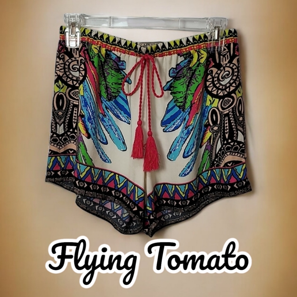 Flying Tomato Multicolor Patterned Shorts